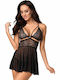 Obsessive Καλοκαιρινό Babydoll Μαύρο