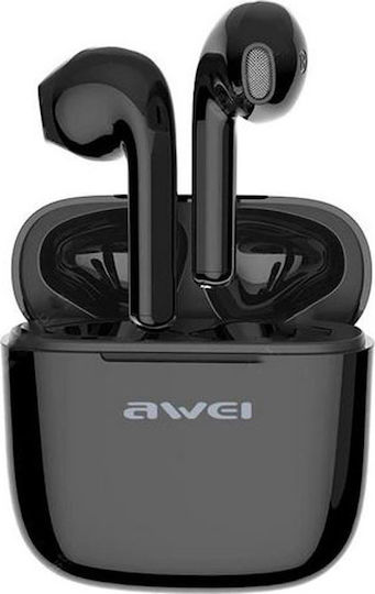 Awei T28 In-ear Bluetooth Handsfree Ακουστικά με Αντοχή στον Ιδρώτα και Θήκη Φόρτισης Μαύρα