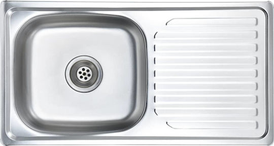 vidaXL Drop-In Sink Inox Brushed W75xD40cm Silver