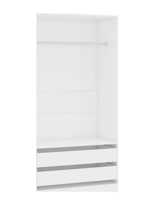 Double-Leaf Door Wardrobe White 100x50x200cm