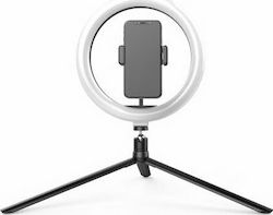 4Smarts Tripod with LED Ring Light 19cm with Desktop Tripod and Mobile Holder