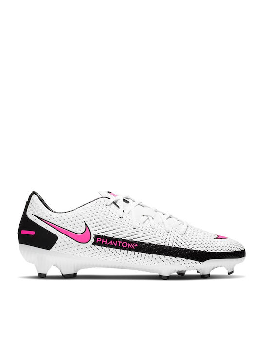 Nike Phantom Gt Academy FG/MG Χαμηλό Ποδοσφαιρικά Παπούτσια με Τάπες Λευκά