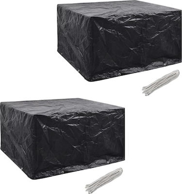 vidaXL Waterproof Dining Table Cover Black 172x113x73cm 2pcs