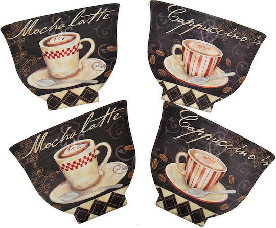 Etoile Mocha Latte Σουβέρ Κεραμικό Πολύχρωμο 11x8.5cm 4τμχ