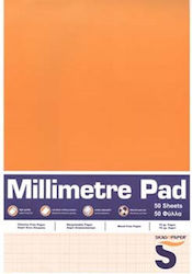 Skag Overlap Notebook Block 50 Sheets A4 Graph Paper Orange