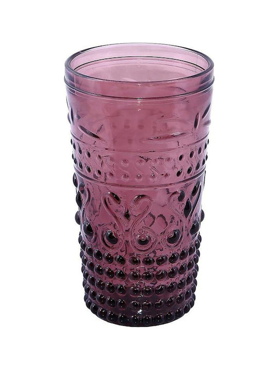 Espiel Embossed Gläser-Set Wasser aus Glas in Lila Farbe 550ml 6Stück