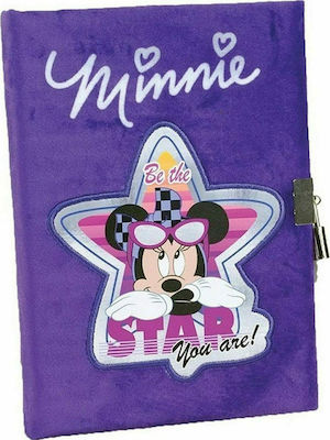 Gim Minnie Caiet 80 Foi Cu dungi cu Lacăt Violet