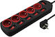 Esperanza Rainbow Pro 5-Outlet with Surge Protection Black