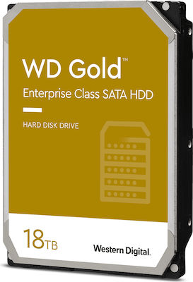 Western Digital Gold 18TB HDD Σκληρός Δίσκος 3.5" SATA III 7200rpm με 512MB Cache για Desktop / NAS / Server