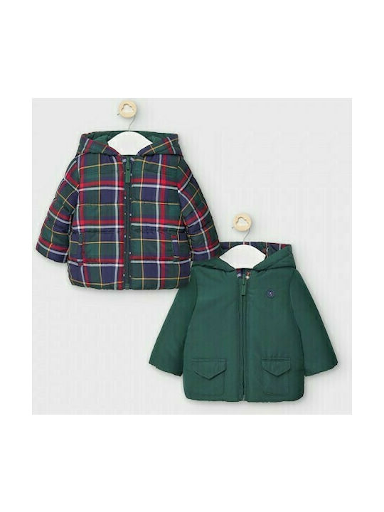 Mayoral Kids Casual Jacket short Double Sided Hooded Green