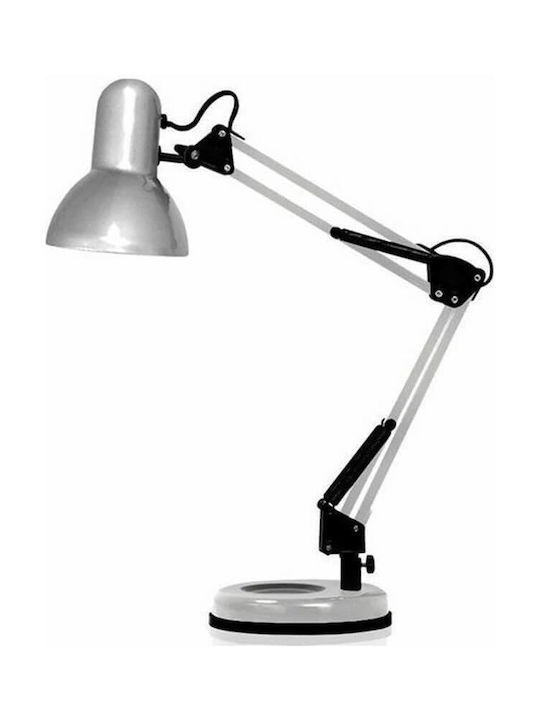 Fos me Bürobeleuchtung mit klappbarem Arm für E27 Lampen in Silber Farbe