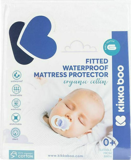 Kikka Boo Organic Baby Crib Mattress Protector Cotton with Border 60x120x15cm