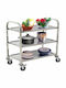 HomCom HomCom Metal Wine Rack with Wheels Silver 85x45x90cm