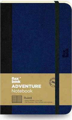 The Writing Fields Adventure Caiet A6 Cu dungi cu Elastic Albastru