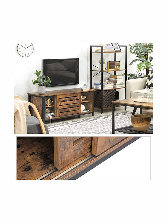 TV Stand from Metal and Walnut Wood 110x40x45cm