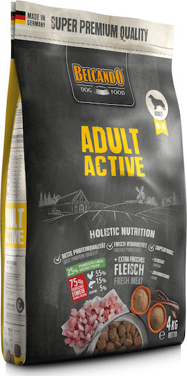 Belcando Adult Active 4kg Dry Food Grain-Free for Adult Medium & Large Breed Dogs with Poultry and Rice