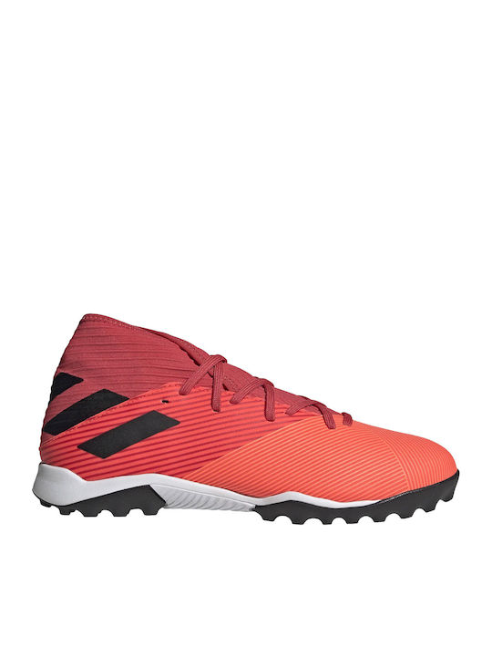 Adidas Nemeziz 19.3 TF Ψηλά Ποδοσφαιρικά Παπούτσια με Σχάρα Signal Coral / Core Black / Glory Red