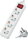 Power Strip 4 Positions with Switch and Cable 1.5m