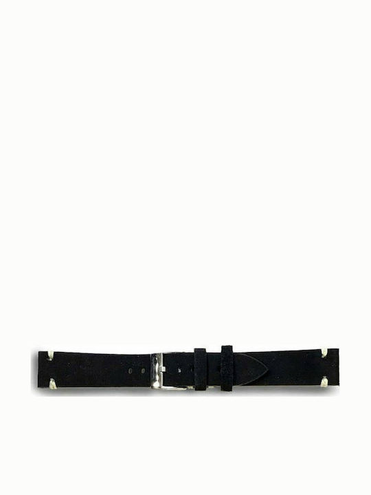 Diloy Straps Δερμάτινο Λουράκι Μαύρο 22mm