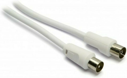 G&BL Cablu Antenă Coaxial de sex masculin - Coaxial de sex feminin Alb 5m (334)