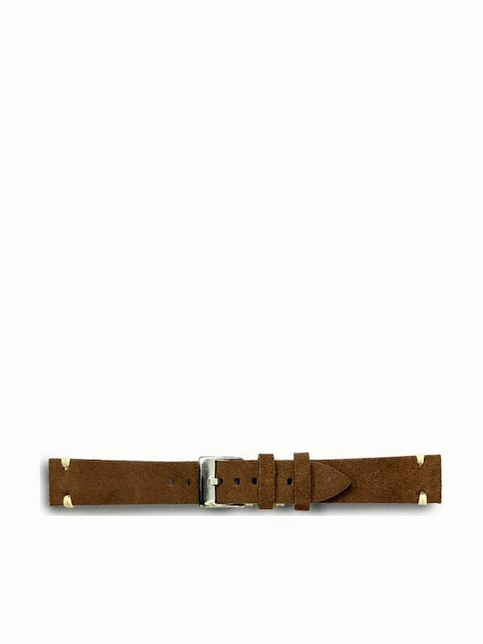 Diloy Straps Δερμάτινο Λουράκι Καφέ 22mm