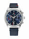 Tommy Hilfiger Bennett Men's Watch 44mm Chronograph Battery with Blue Leather Strap