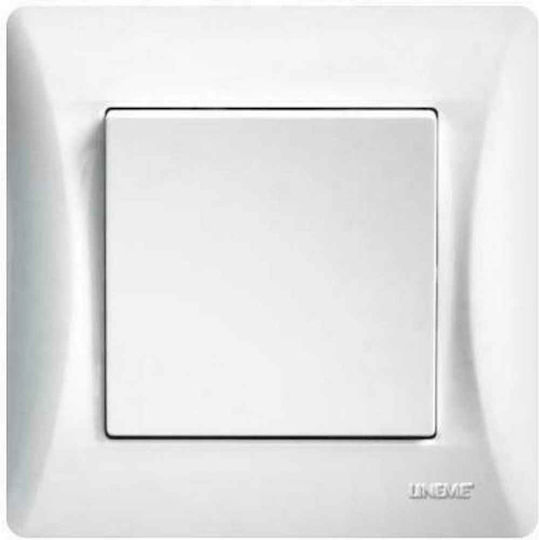 Lineme Recessed Wall Switch Lighting One-Way with Frame White