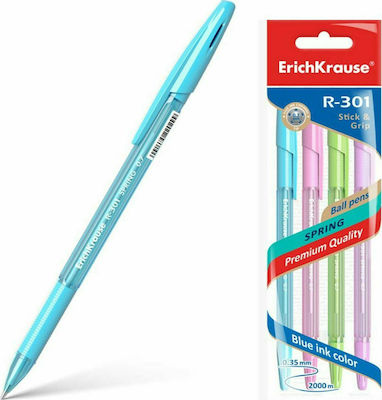 ErichKrause Στυλό Ballpoint 0.35mm με Μπλε Mελάνι R-301 Stick Grip Πολύχρωμο