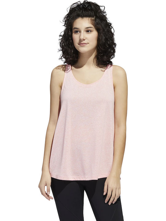 Adidas Women's Athletic Cotton Blouse Sleeveless Signal Pink
