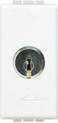 Legrand N4022 Recessed Electrical with Key Wall Switch with Frame Basic Aller Retour White