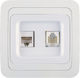 Makel Mimoza Διπλή Πρίζα Δικτύου και Τηλεφώνου RJ45/RJ11 με Πλαίσιο Τύπου Cat5 σε Λευκό Χρώμα 12037