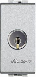 Legrand Recessed Electrical with Key Wall Switch with Frame Basic Aller Retour Silver NT4022