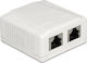 DeLock Διπλή Εξωτερική Πρίζα Δικτύου RJ45 Τύπου Cat6 σε Λευκό Χρώμα 86197