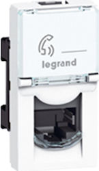 Legrand Mosaic Μονή Πρίζα Δικτύου RJ45 με Πλαίσιο Τύπου Cat5 σε Λευκό Χρώμα 076552