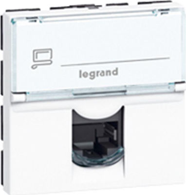 Legrand Mosaic Double Network Socket RJ45 Cat5 White 076554