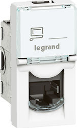 Legrand Mosaic Μονή Πρίζα Δικτύου RJ45 με Πλαίσιο Τύπου Cat6 σε Λευκό Χρώμα 076562