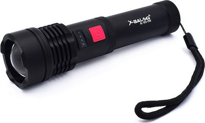 X-Balog Επαναφορτιζόμενος Φακός LED Αδιάβροχος IPX4 με Μέγιστη Φωτεινότητα 1500lm P90