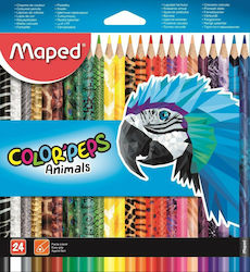 Maped Color'Peps Animals Σετ Ξυλομπογιές 24τμχ