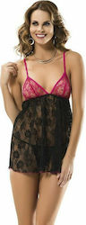 Moongirl 2009 Set Sexy cu Halat Black Fuchsia