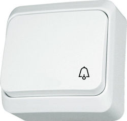 Schneider Electric Prima Complete Wall Push Bell Button with Frame Μονό White WDE001012