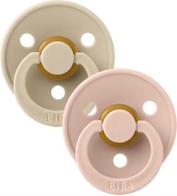 Bibs Pacifiers Rubber Colour Vanilla / Blush for 0-6 months 2pcs