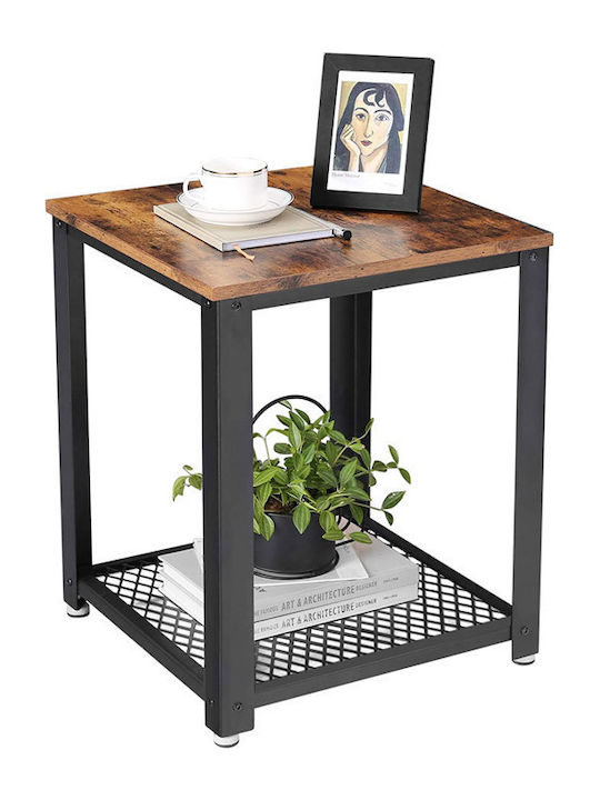 Square Side Table Wooden Brown 45x45x55cm