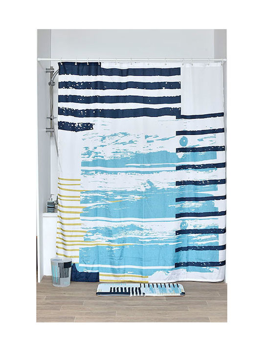 Eurocasa Fabric Shower Curtain 180x200cm Blue