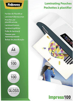 Fellowes Ζελατίνες Πλαστικοποίησης A4 Glossy 100 Micron 100 Mikrometer 5351111 100Stück