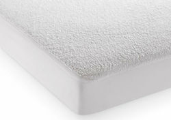 Sunshine Single Terry Mattress Cover Fitted White 100x200cm