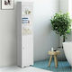 HomCom Floor Bathroom Column Cabinet L40xD23xH160cm White