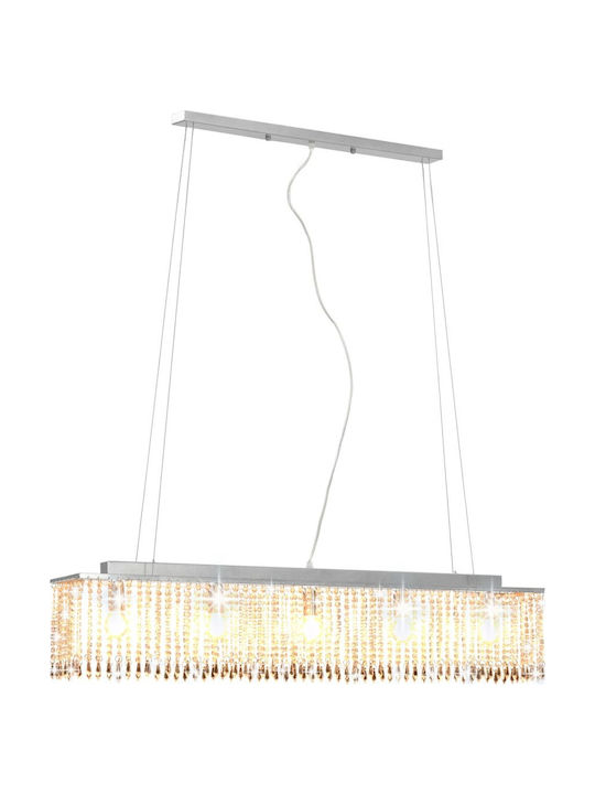 vidaXL Chandelier with Crystals Silver 104cm 50860