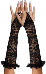 Softline 7708 Mănuși Sexy Dantelă Negre