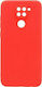 iNOS Umschlag Rückseite Silikon Rot (Redmi Note 9)