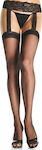 Leg Avenue Sheer Thigh Highs Ciorapi sexy Negre 1767